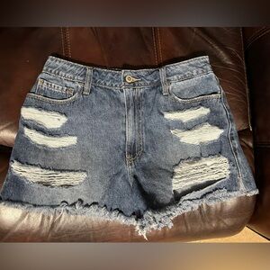Hollister Blue Distressed Jean Shorts